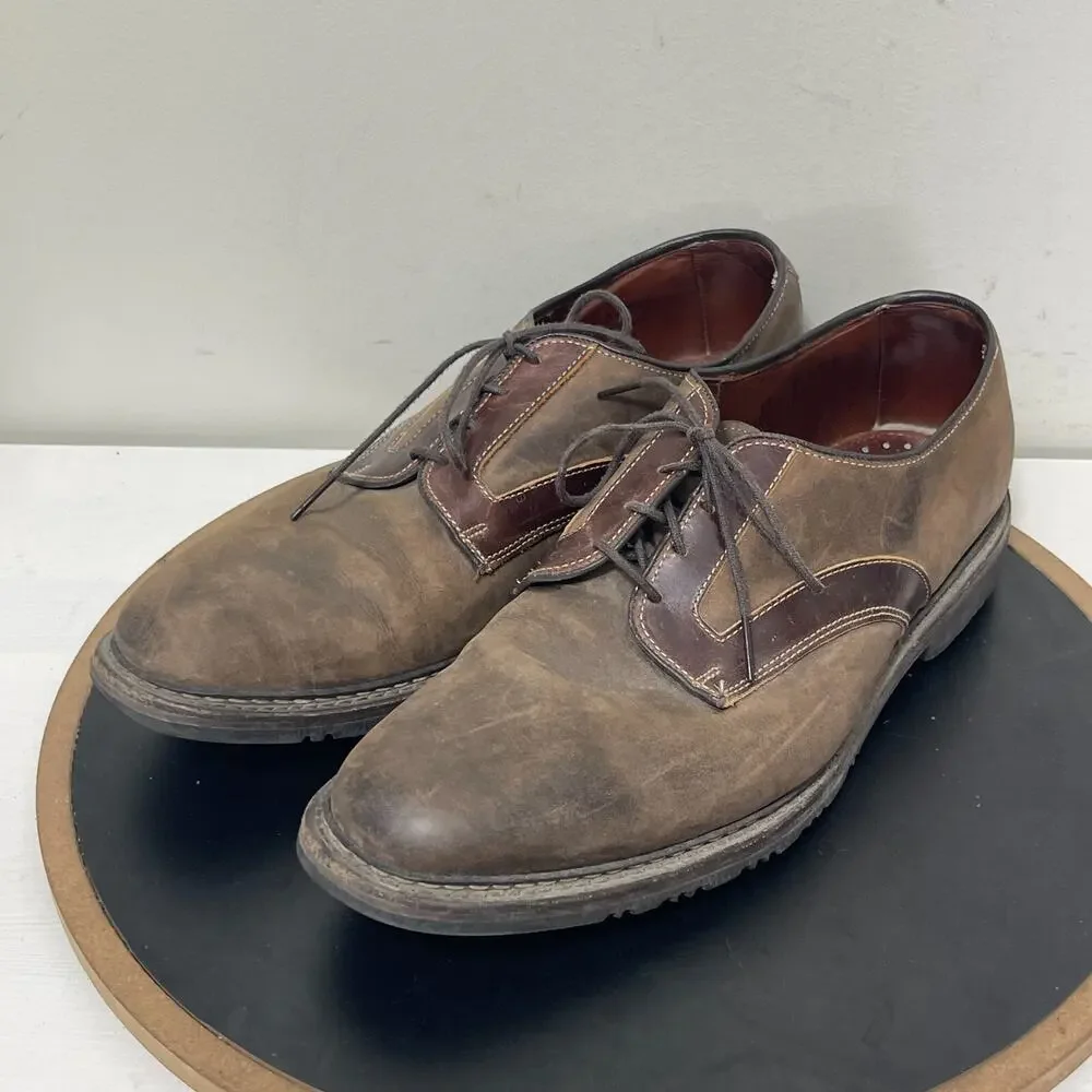 Allen Edmonds Berkshire Oxford Shoes Men 12‎ D Brown Distressed Leather USA Made